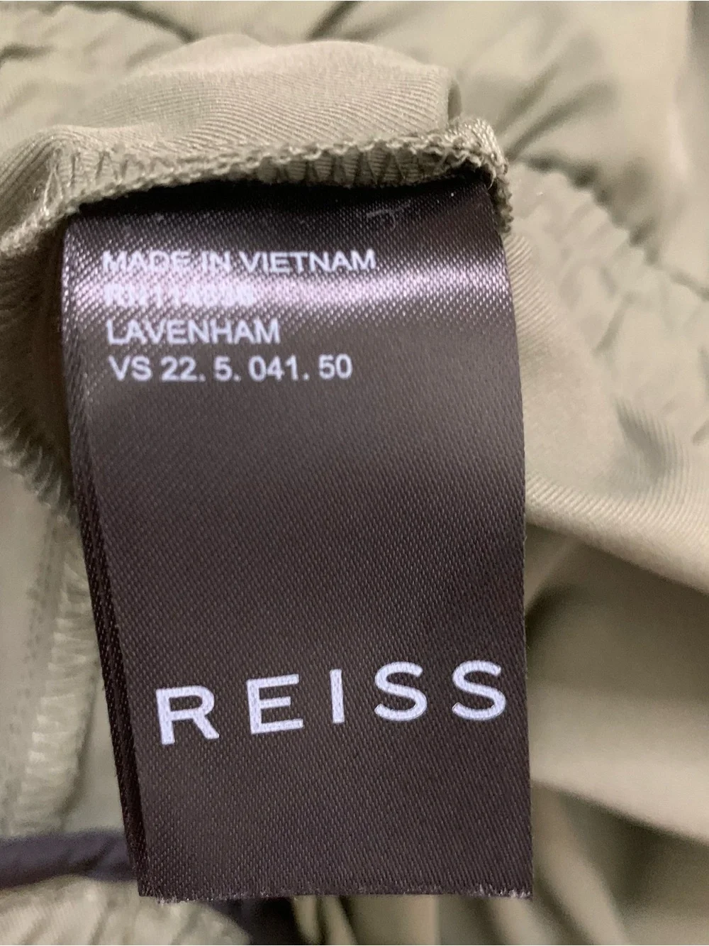 Reiss Mens green lavenham drawstring cargo ankle zip joggers 30